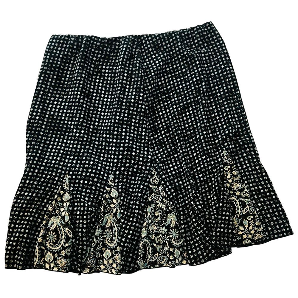 Emma James Woman Plus Size 18W Skirt Paisley & Circles Print Pull On‎ Waist